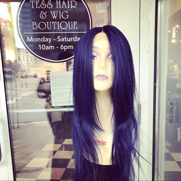 Long blue layers wig Lacefront Layers 2019 Sale - Picture 3 of 8